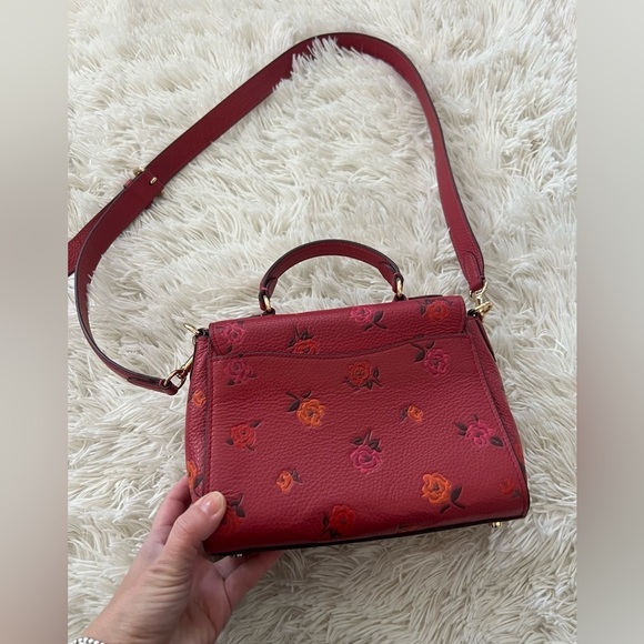 Coach Peony Print Morgan Top Handle Satchel - Picture 2 of 11